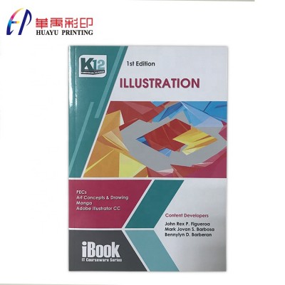 Custom thick paper softcover school  book printing services